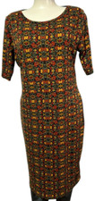 LuLaRoe Women's Dress Julia Bodycon Size XL Floral Geometric