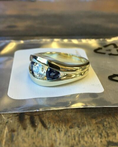2 CT Lab Created Diamond Men's Engagement Wedding Ring 14K White Gold Plated - Picture 4 of 8
