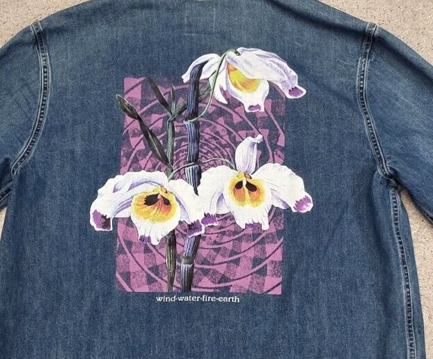 Element Denim Shirt Womens Blue Orchids  Snap Long Sleeve Medium Washed Medium - Image 2 of 4