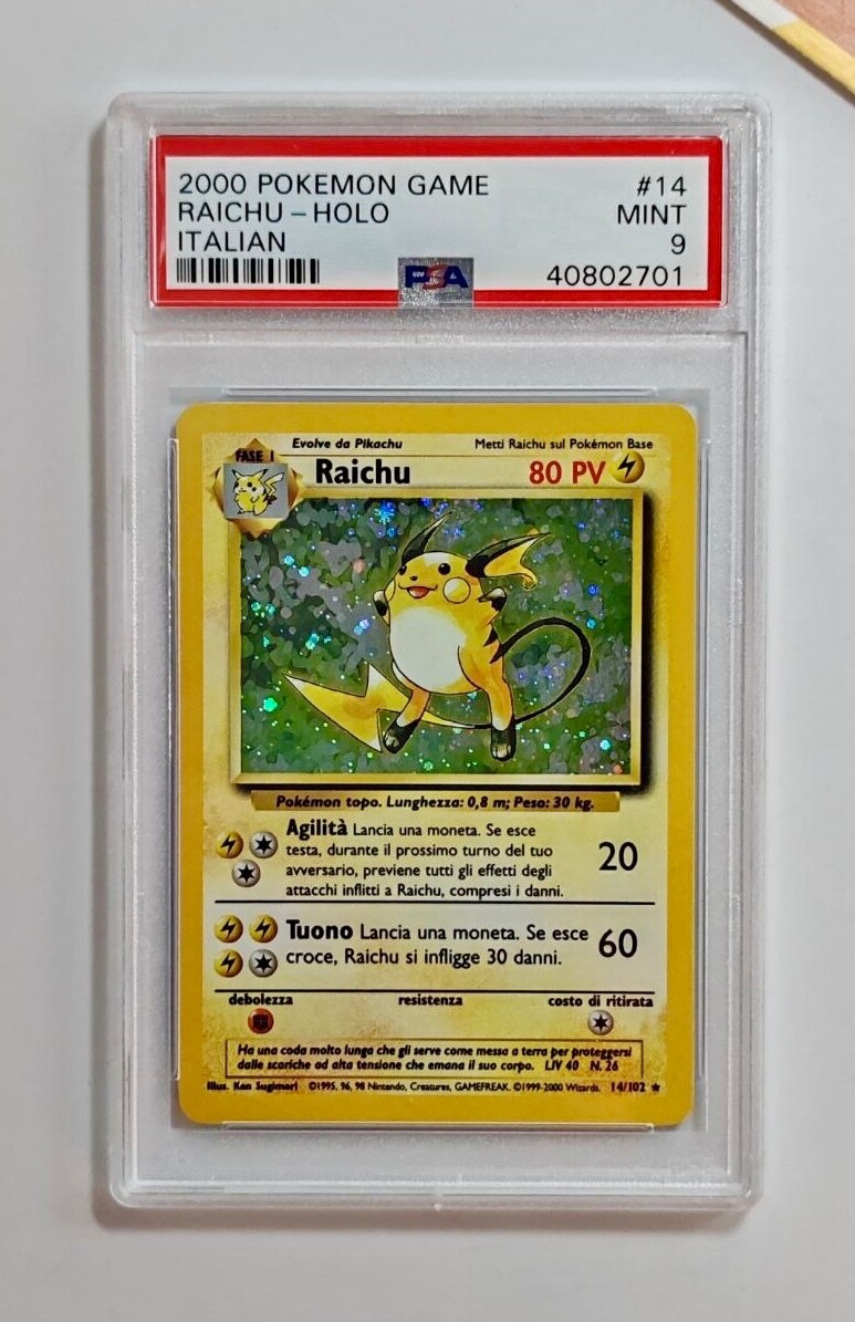 Pokemon PSA 9 Raichu Holo Unlimited Italiano Base Set #14 | eBay