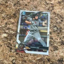Eduardo Diaz Signed 2018 Bowman Chrome Prospects Rc Auto Arizona Diamondbacks