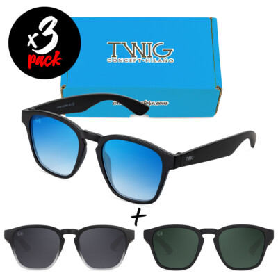 Drei Sonnenbrillen TWIG Pack MOORE [Premium] Herren/Damen Modisch rechteckige