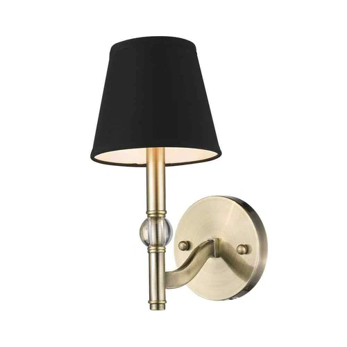 Golden Lighting Waverly 1-Light Aged Brass  Tuxedo Shade Wall Sconce - Picture 3 of 5