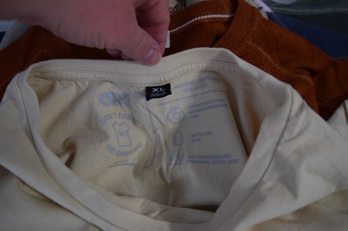 Picture T Shirt Mens XL Short Beige Casual Organic Cotton Crew Neck Surf Racoon - Picture 4 of 6