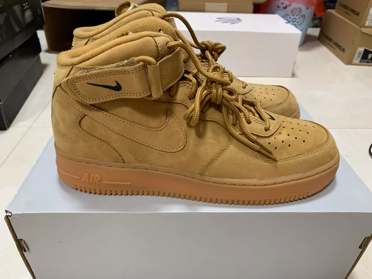 Nike Air Force 1 Mid Top PRM Flax Size 10.5 New 2016 | eBay