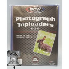 25 BCW 6X8 Toploader Photo Print Document Holder Plastic Rigid Case Standard