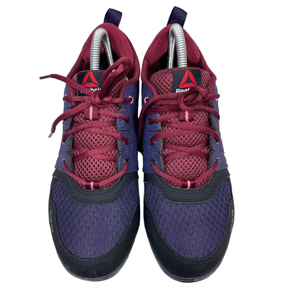 Reebok DMX Flex Work Shoe Alloy Toe Cushioned Insoles Purple Leather ...