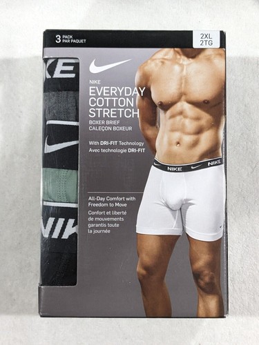 Nike Men's Everyday Cotton Stretch Multi Boxer Briefs (3 Pack)-Sz 2XL KE1147-016