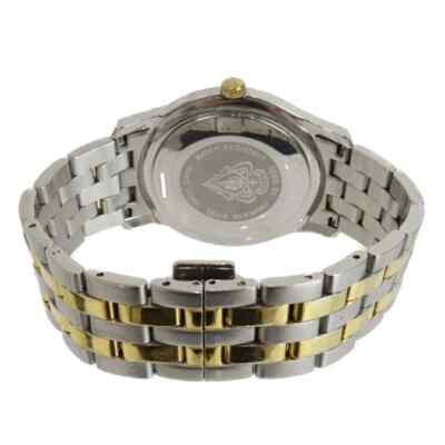 Gucci 5500Xl Quartz Date SS Gold Plated Combination White Men's