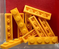 LEGO Parts Lot x (10) Ct ~ 1 x 4 LIGHT BRIGHT ORANGE PLATE ~ No# 3710 ~