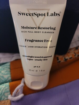 SweetSpot Labs Moisture Restoring Fragrance Free Body Cleanser Mini 1oz 30mL New