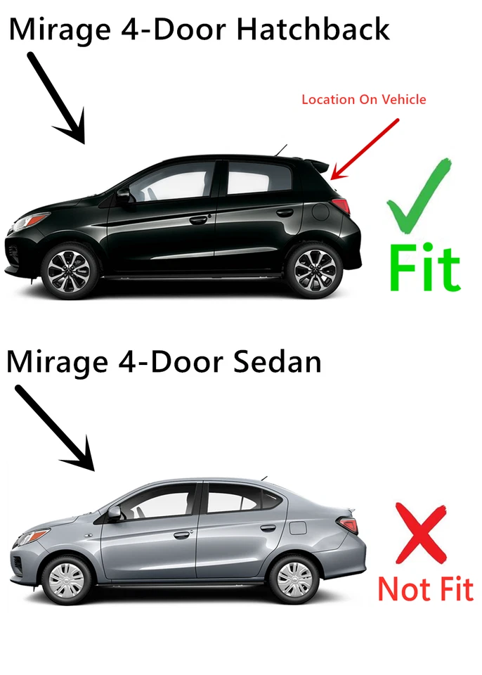 Fits 2014-2024 Mitsubishi Mirage Back Window Glass Heated Rear - Image 3 of 4