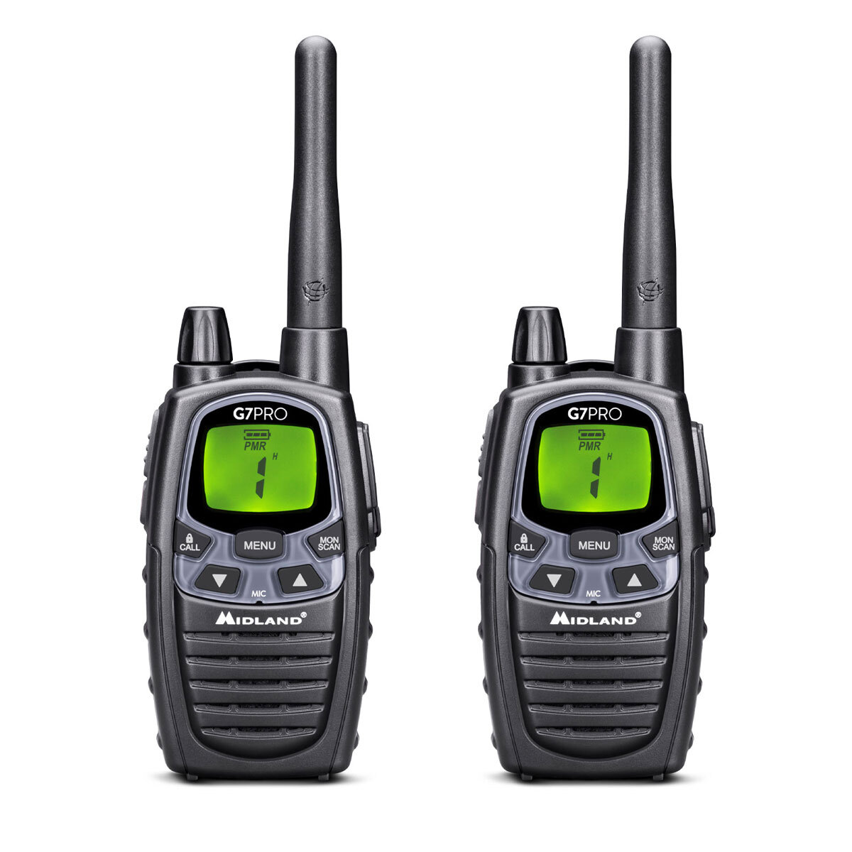 Coppia Walkie Talkie MIDLAND G7 Pro Nero con Caricabatterie doppio