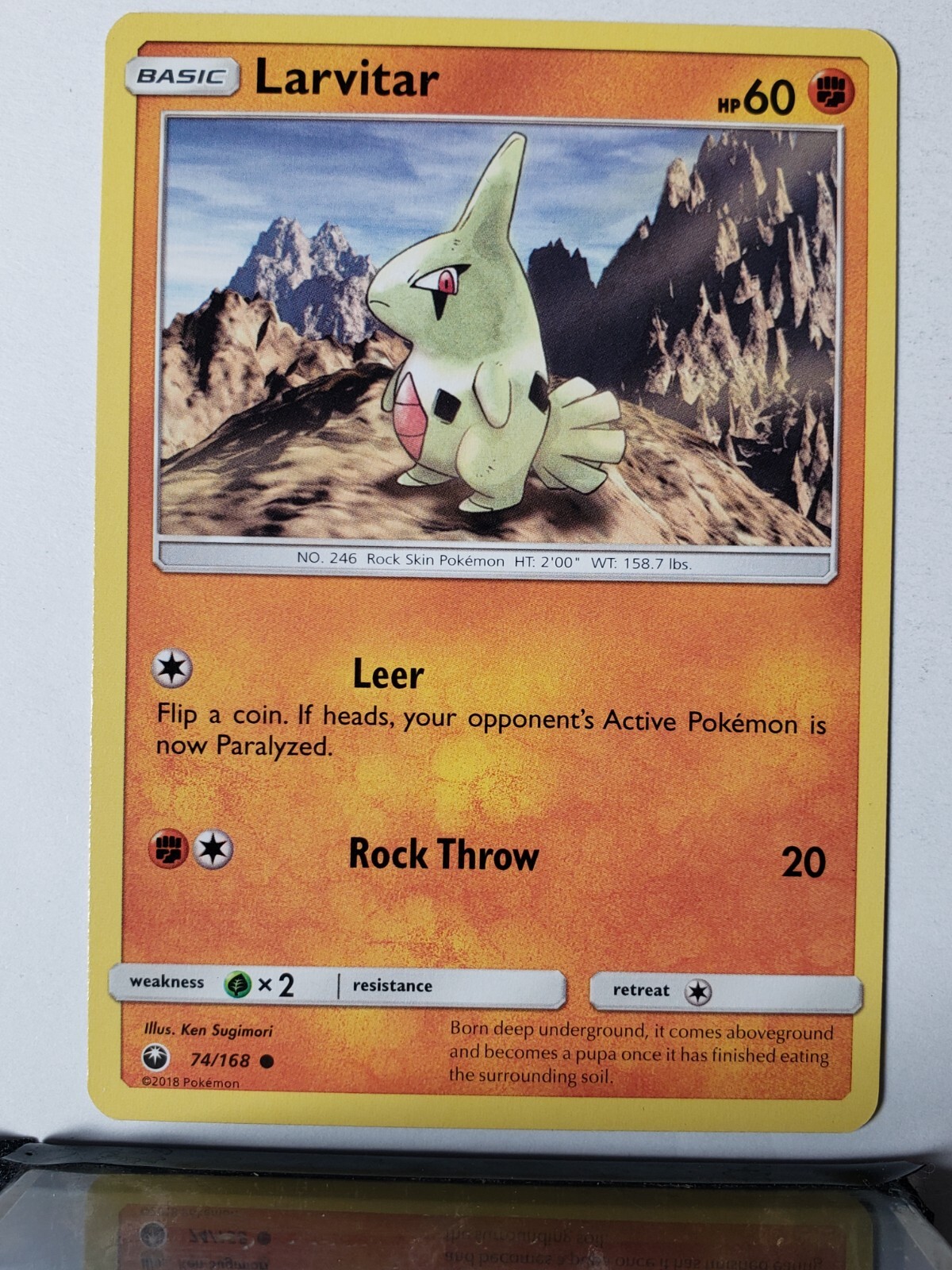 Larvitar 74/168 LP / VLP Celestial Storm Sun Moon Pokemon Card $2 Flat Shipping