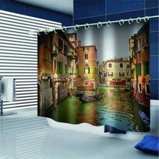 Jiangnan Waterside Town 3D Shower Curtain Waterproof Fabric Bathroom Decoration