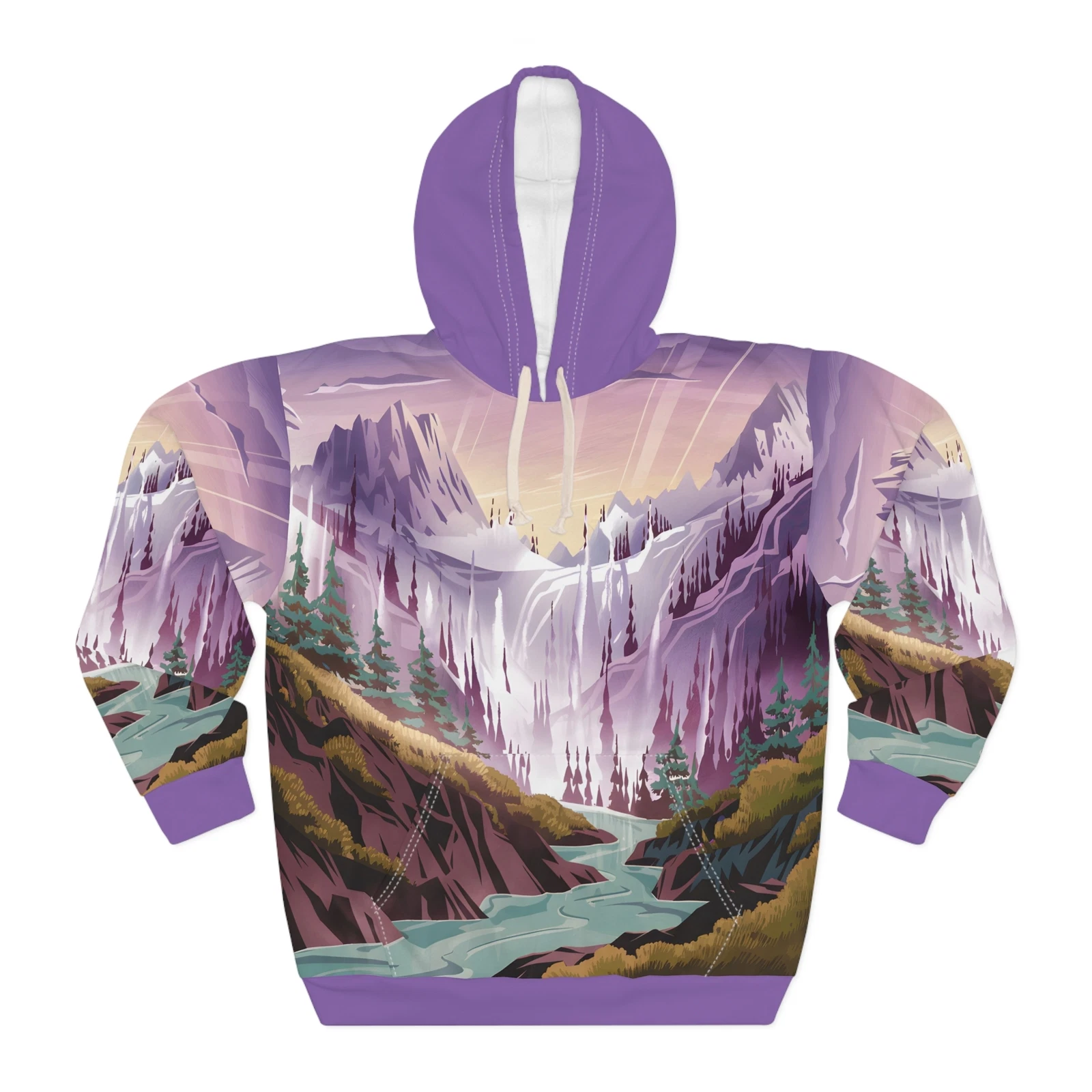 Sapphire Divide All Over Print Pullover Hoodie for Outdoor Adventure Travelers
Opens in a new window