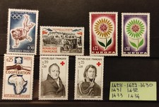 lot timbres france neuf** année 1964 n° 1428 1429 1430 1431 1432 1433 1434