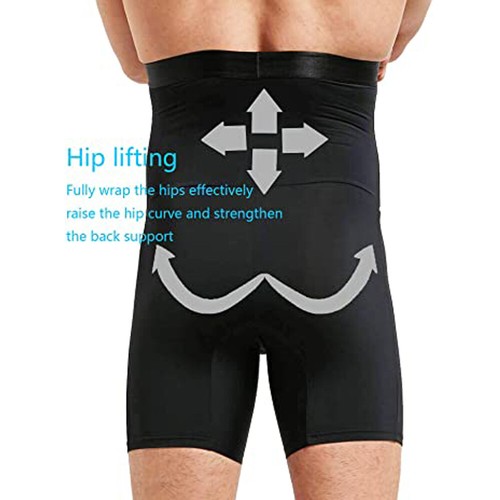 Men's Compression High Waist Tummy Control Shorts Abdomen Pants Body Shaper - Picture 6 of 22