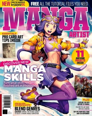 From ImagineFX MANGA ARTIST Skills 11 PROJECTS Pro Card Art Tips WENJUN LIN @NEW