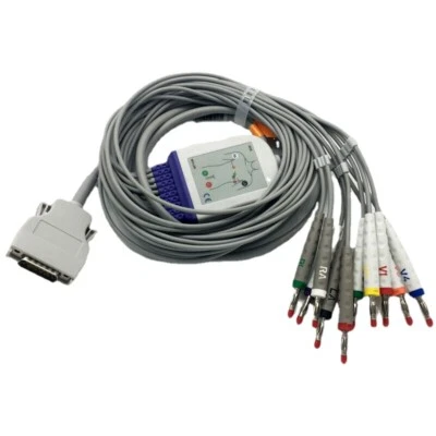 REDYMED EKG ECG Cable 15 Pin Banana4.0 AHA Leadwire Compatible Mortara ELI 250 ELI150