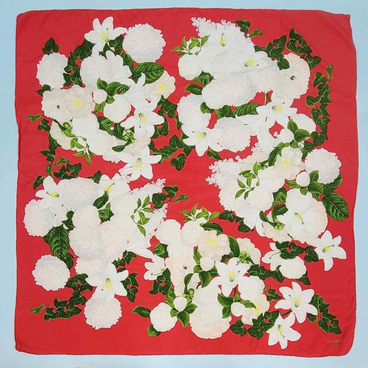 小物 CHANEL Vintage Jewelry Silk Scarf y2k Vintage Y2k Silk Chanel Floral Scarf | eBay