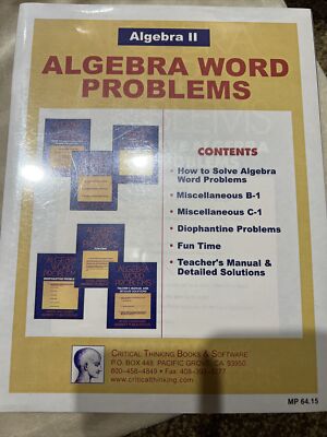 Algebra II Word Problems With Teachers Manual And Detailed Solutions