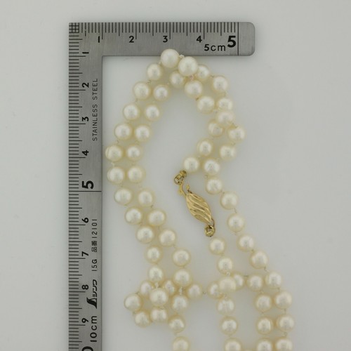 14K Yellow Gold Freshwater Pearl Necklace 20 Inch Long - Picture 5 of 5