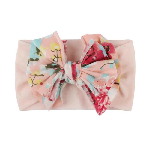 Newborn Infant Baby Girls Print Bow Headband Stretch Hairband Headwear Wrap UK - Picture 8 of 20