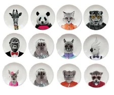 Wild Dining Ceramic Party Dinner Plate Animal Funny Wild Dining Tableware 