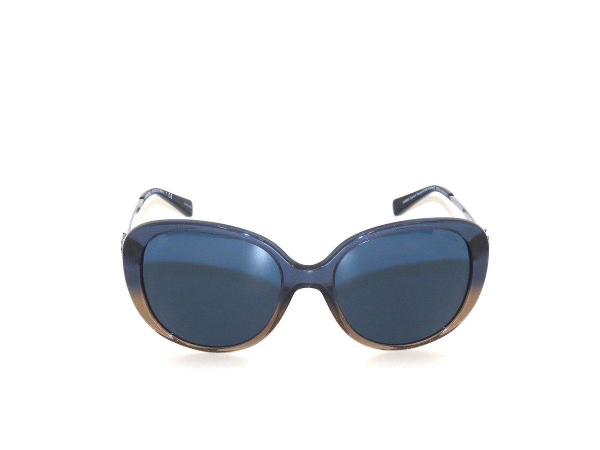 COACH Women\'s Denim Taupe Glitter, Gradient Blue Lenses- HC8215/L1651 Coach Sunglasses HC8215 | Designer Frames Outlet main image 4