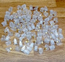 100 RJ11 RJ12 6p6c Crimp Plug Ends ADSL VDSL Cable Connector Plug Telephone 6Pin