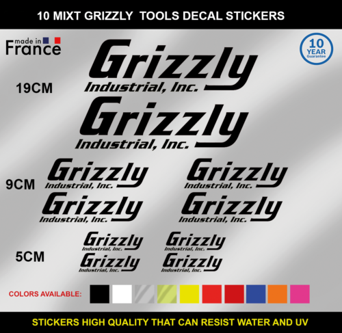 GRIZZLY TOOLS Véritable decal autocollant deco moto casque voiture  WATERPROOF - Picture 1 of 1