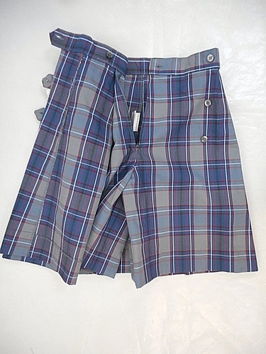 Girls A+ Culotte Blue Plaid Kilt Uniform Skort 1/2 & Jr. Sizes 6 1/2 - 27 Jr. - Picture 2 of 4