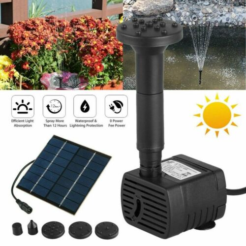 Solar Power Fountain Submersible Water Pump With Filter Panel Pond Pool 180L/h
