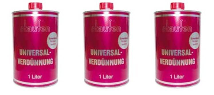 Diluant de nettoyage pour pistolet peinture en lot de 3 bidons de 1L