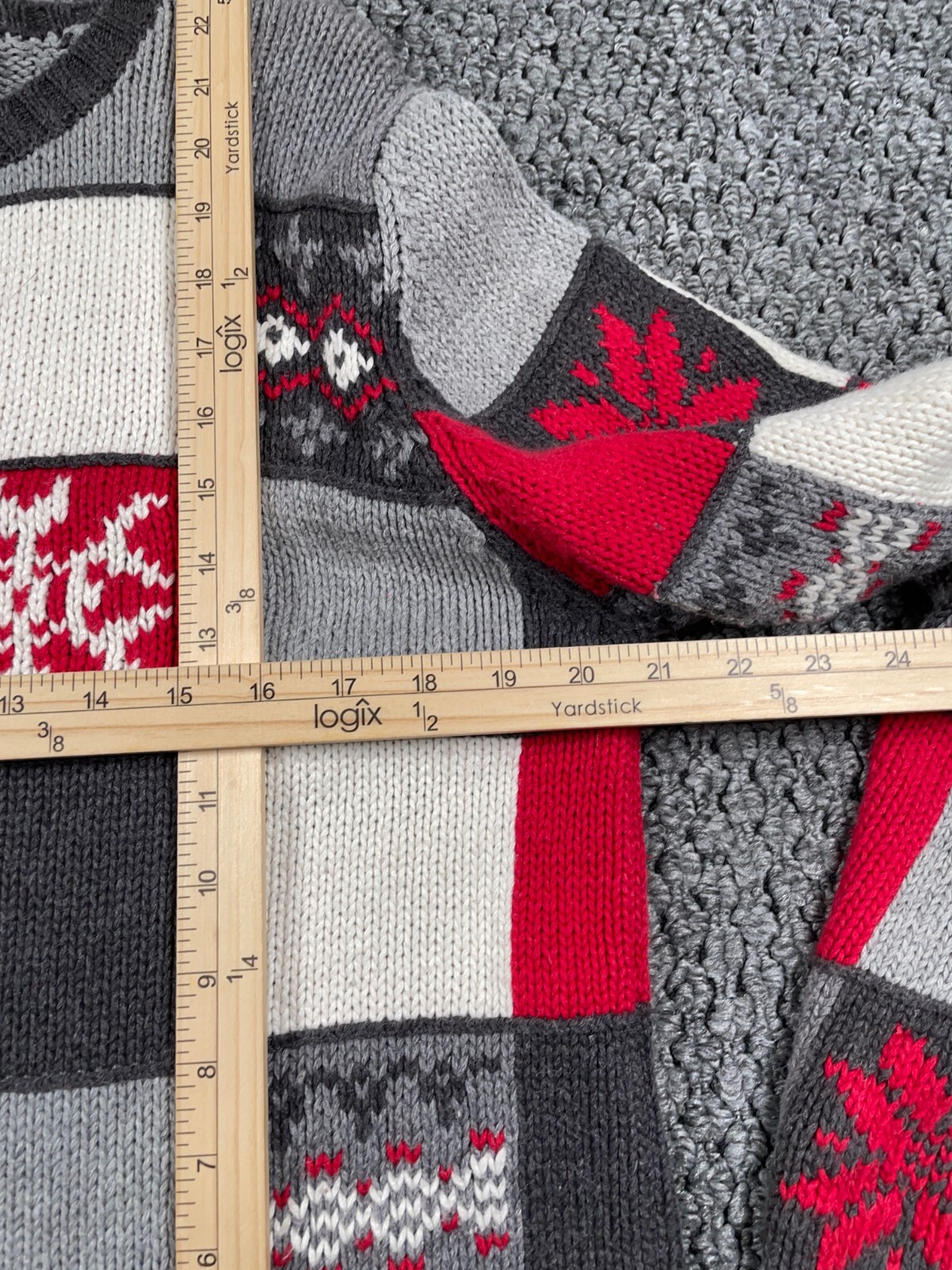 Patchwork Snowflake Pattern Cardigan Women's XL R… - image 7