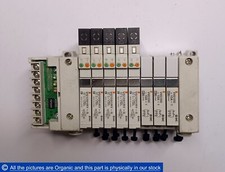 SMC EX120-SCS1 Serial Unit Manifold Assy W/ VVQ1000-10A-1 & VQ1201RY-5 Solenoid