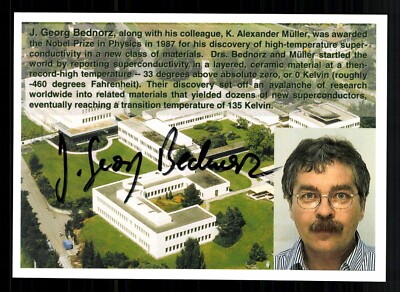 Georg Bednorz Nobelpreisträger für Physik 1987 Original Signiert # BC G 44078