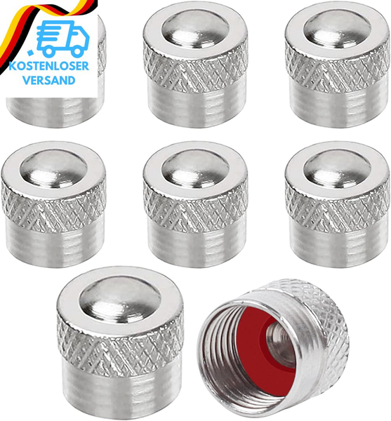 8 StüCk Ventilkappen Autoventil Metall Kappen Gummiring Dichtung-image