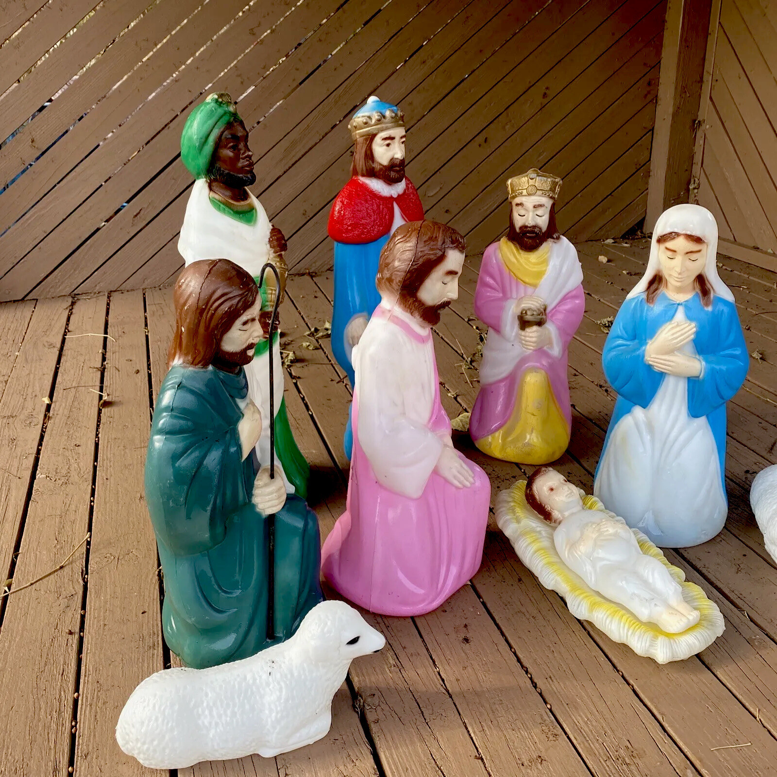 Empire Nativity Set Christmas blow Mold Jesus Mary Joseph Wiseman Vtg