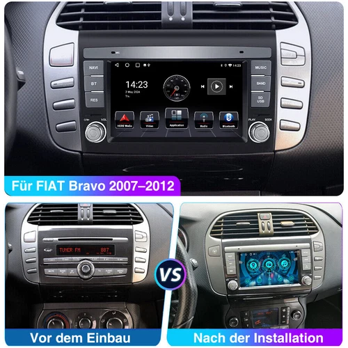4+64G für Fiat Bravo 2007-2012 Android 13 Autoradio CarPlay GPS Navi RDS BT DE - Bild 2 von 13