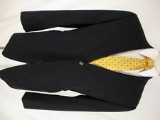 Armani Black Label Mens Black Windowpane 3 Btn Sport Coat 40R