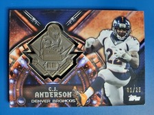 C.J. Anderson 2015 TOPPS COMMEMORATIVE FANTASY CLUB MEDALLION #D /25 BRONCOS!