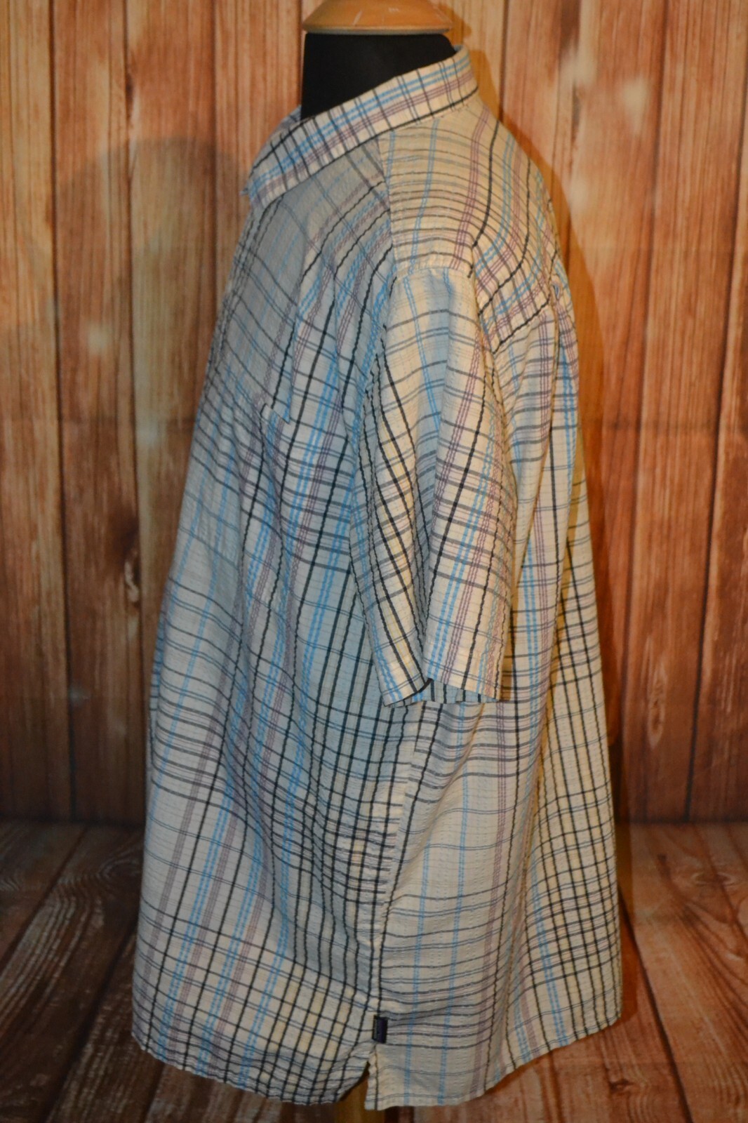 Patagonia Men's Seersucker Colorful Check Short Sleeve Casual Shirt Size 2XL thumbnail 4