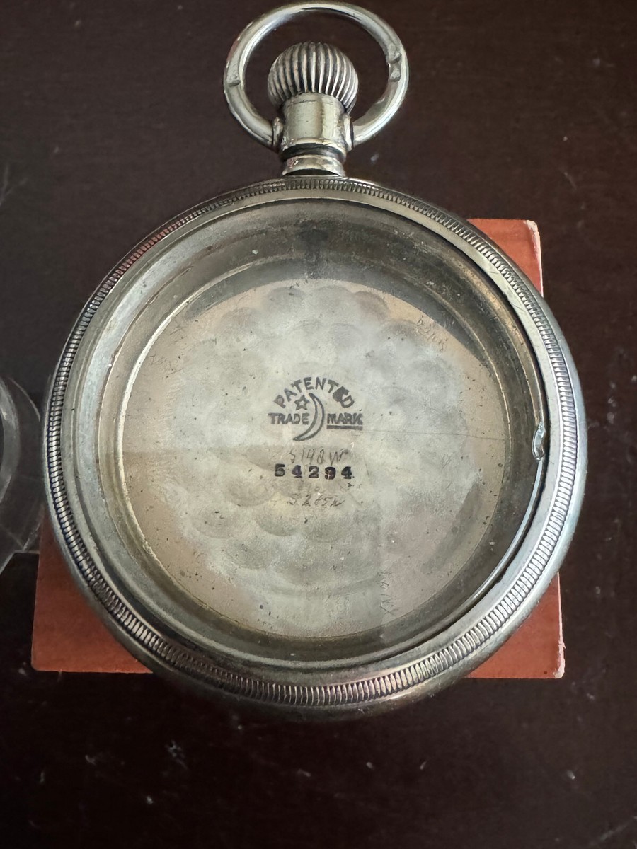 VINTAGE 18 SIZE CRESCENT SWING OUT POCKET WATCH CASE PENDANT