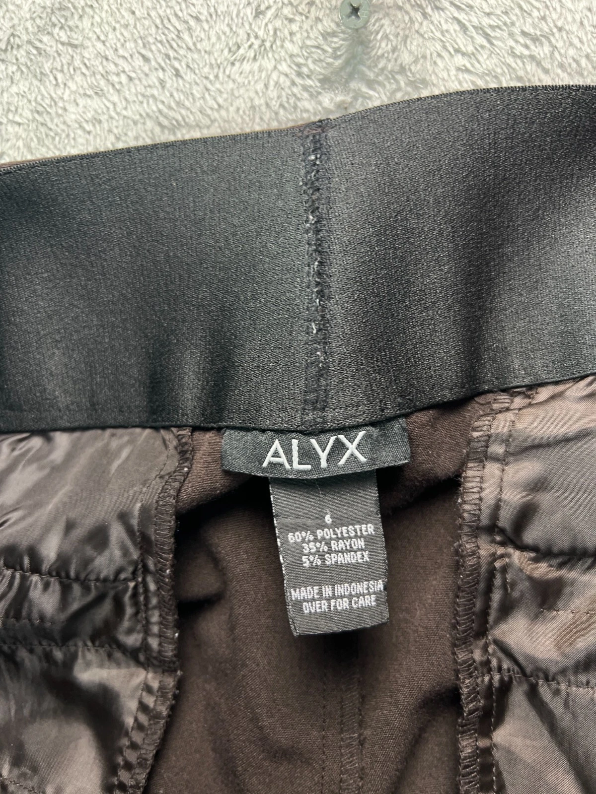 Abito donna pantalone 6 alyx marrone chino vita media gamba dritta elastico in vita