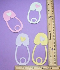 10   BABY DIAPER PINS   cardstock paper die cut embellishments