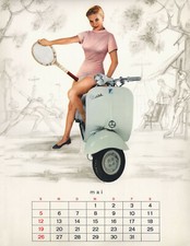 1968 Vespa Italian Pin Up Calendar May 8 x 10 Giclee print