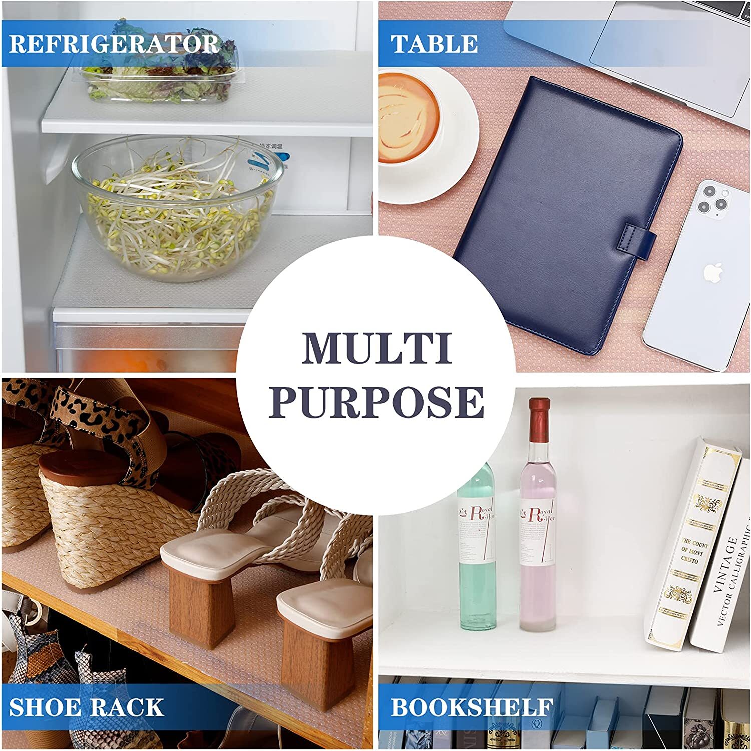 Thick Drawer Liner 60x600cm Nonslip Kitchen Cupboard Liners Shelf