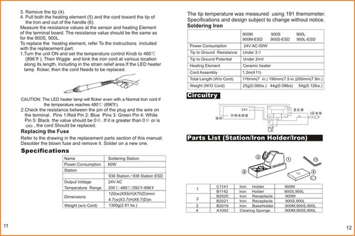 312087 936  Digital Electronic Soldering Rework Station 60W Temperature Control - Afbeelding 5 van 12